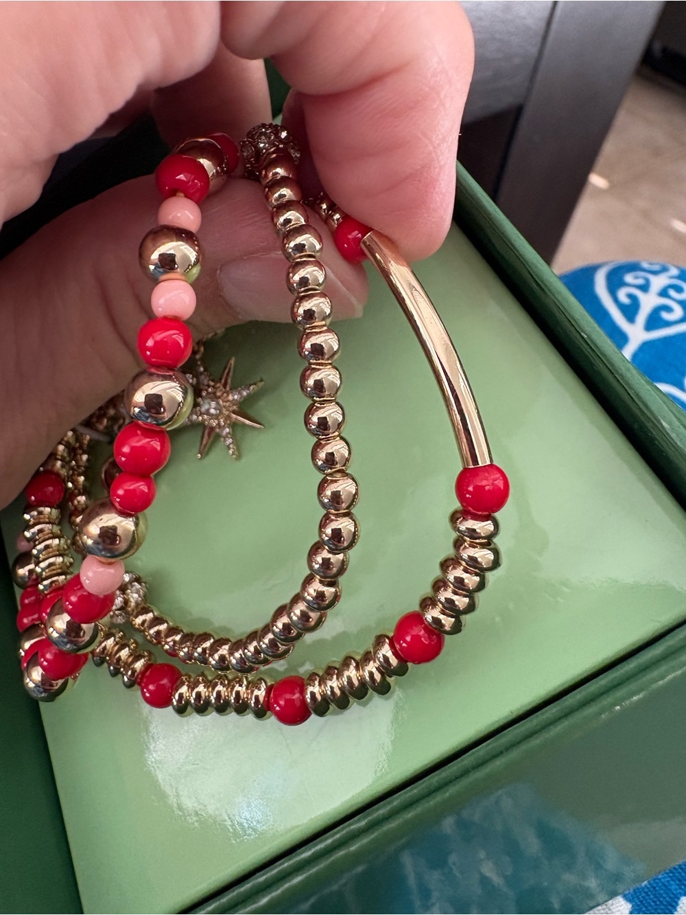 NWT Hallmark x Opry Pink Red Beaded Charm Bracelet Set of 3 - Picture 6 of 8